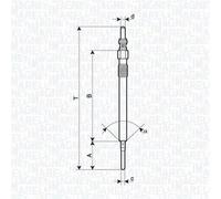 Bujía de incandescencia Calentador metálico 062900141304 MAGNETI MARELLI