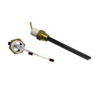 Bujía, resistencia de encendido de cristales de cuarzo negro L. 90-123 mm Diám. 11,5 x 4 mm, 300 W para estufas de pellet, calderas, quemadores