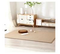 BUJNIE Alfombra Bambú Natural con Borde Tela, Alfombra Fibra Tejida Decorativa Interior para Salón Pasillo Dormitorio Alfombras Área Casa Té(1.2x1.7m/3.94x5.58ft)