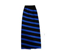 BUJNIE Falda midi de punto a rayas, larga, elegante, de cintura alta, para mujer, primavera, otoño, invierno, estilo