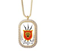 Bujumbura Burundi - Collar con colgante con emblema nacional de diamantes y cristales dorados