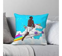 Bukayo Saka On A Unicorn - Funda de almohada cuadrada de poliéster y lino, terciopelo, con cremallera, decoración creativa para sofá, funda de cojín
