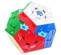 Bukefuno GAN Megaminx MagLev UV V2 Speed Magic Cube Puzzle 120 imanes gan Megaminx Pentagonal Speed Cube magnético sin adhesivo revestimiento UV Base gris