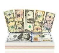 Bukezudang 120 Hoja Prop Money, Billetes Dollars Juguete, Broma Dinero, Copy Money, Juego De Monedas- 20 x 1$, 5$, 10$, 20$, 50$, 100$, Broma Dinero, Scratch Cash, Dinero De Juguete para Niños