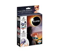 BUKI ECL01 - Kit Eclipse Solar - 4 Gafas certificadas EN ISO 12312-2 + 2 Lentes para Smartphone, observación Segura Eclipse Total y Parcial