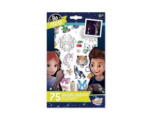 Buki TA008 - Tatuajes temporales para niños de 6 años - Fosforescentes, fáciles de aplicar y Lavar