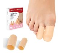 Bukihome 12 Pcs Toe Cap, Toe Protector for Women Men - Cushions and Protects to Cover Toes, Relief Toe Pain from Ingrown Toenails, Corns, Blisters, Hammer Toes (8L + 4S)