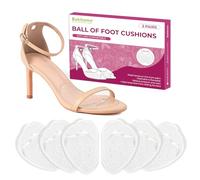 Bukihome Almohadillas de metatarsal para mujer, almohadillas de bola de pies, inserciones de talón, almohadillas de talón para comodidad del pie, transparentes, talla S