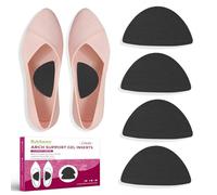 Bukihome Arch Support Inserts for Plantar Fasciitis - Anti Gravity Design - 2 Pairs Adhesive Gel Arch Pads for Women & Men - High Arch Support Insoles for Flat Feet,Relieve Pressure - Black,Small