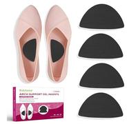 Bukihome Arch Support Inserts for Plantar Fasciitis - Anti Gravity Design - 2 Pairs Adhesive Gel Arch Pads for Women & Men - High Arch Support Insoles for Flat Feet,Relieve Pressure - Black,Medium