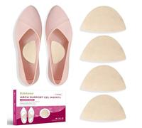 Bukihome Arch Support Inserts for Plantar Fasciitis - Anti Gravity Design - 2 Pairs Adhesive Gel Arch Pads for Women & Men - High Arch Support Insoles for Flat Feet,Relieve Pressure - Beige,Medium