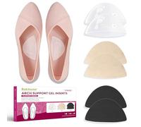 Bukihome Arch Support Inserts for Plantar Fasciitis - Anti Gravity Design - 3 Pairs Adhesive Gel Arch Pads for Women & Men - High Arch Support Insoles for Flat Feet,Relieve Pressure - Medium