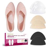 Bukihome Arch Support Inserts for Plantar Fasciitis - Anti Gravity Design - 3 Pairs Adhesive Gel Arch Pads for Women & Men - High Arch Support Insoles for Flat Feet,Relieve Pressure - Small