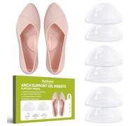 Bukihome Arch Support Inserts for Plantar Fasciitis - Anti Gravity Design - 3 Pairs Adhesive Gel Arch Pads for Women & Men - High Arch Support Insoles for Flat Feet,Relieve Pressure - Large