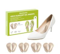 Bukihome Cuscinetti Metatarsali - 4 paia Cuscinetto in gel per l'avampiede, Cuscinetti metatarsali adesivi per le scarpe,Cuscinetti per piedi riutilizzabili - 0.47 inch - Beige