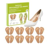 Bukihome Cuscinetti Metatarsali - 8 paia Cuscinetto in gel per l'avampiede, Cuscinetti metatarsali adesivi per le scarpe,Cuscinetti per piedi riutilizzabili - 0.47 inch - Cork