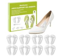 Bukihome Cuscinetti Metatarsali - 8 paia Cuscinetto in gel per l'avampiede, Cuscinetti metatarsali adesivi per le scarpe,Cuscinetti per piedi riutilizzabili - 0.47 inch - Clear