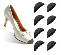 Bukihome Inserto de relleno de zapatos: 4 pares de plantillas para hacer que los zapatos sean más pequeños, almohadillas de talón, reductor de tamaño para que los zapatos se ajusten, cojines para