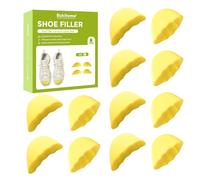 Bukihome Inserto de relleno de zapatos: 6 pares de plantillas para hacer zapatos más pequeños, almohadillas para talón, reductor de tamaño para que los zapatos se ajusten, cojines para mujer, amarillo