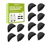 Bukihome Inserto de relleno de zapatos - 6 pares de zapatos rellenos para zapatos muy grandes, cuellos de tacón para mujer, insertos en los dedos, reductor de tamaño, zapatos ajustados, cuellos para