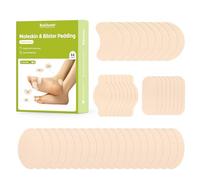 Bukihome Moleskin Adhesive Pads for Feet - Blister Prevention Tape - Moleskin Padding for Blisters, Shoes, Toes, Heel, Reduce Friction Pain - 22 Sheets of 4 Shapes (44 Pieces Total, Beige)