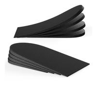 Bukihome plantilla espolon calcaneo, taloneras para zapatos, alzas para zapatos hombre/mujer, 4 capas ajustables para taloneras fascitis plantar, espolones calcáneos (Black, L: 43-46)