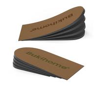 Bukihome plantilla espolon calcaneo, taloneras para zapatos, alzas para zapatos hombre/mujer, 4 capas ajustables para taloneras fascitis plantar, espolones calcáneos (marrón, L: 43-46)