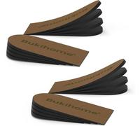 Bukihome plantilla espolon calcaneo, taloneras para zapatos, alzas para zapatos hombre/mujer, 4 capas ajustables para taloneras fascitis plantar, espolones calcáneos (marrón, L: 43-46)