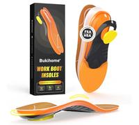 Bukihome Plantillas para botas de trabajo para construcción y estar de pie todo el día, plantillas ortopédicas resistentes con absorción de impactos, soporte de arco y reducción de fatiga, soporte