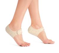 Bukihome Protector de Gel de Fascitis Plantar - Copa del Talón para Hombres y Mujeres - Alivia Dolor, Tendón de Aquiles Seco y Agrietado, Almohadilla de Apoyo, Beige, 42-47