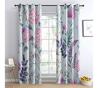 BUKITA Cortinas opacas de hojas verdes de 66 x 54 pulgadas, cortinas con ojales para sala de estar, dormitorio y cocina, cortinas térmicas con ojales, cortina de puerta, juego de 2 paneles