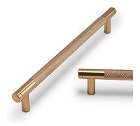 BUKOBYHE Paquete de 10 manijas de gabinete de cocina de 7.5 pulgadas, tiradores de gabinete moleteados de bronce champán, tiradores de cajones dorados, accesorios de cocina, manijas de cocina para