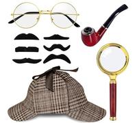 BUKYCAT 5 Piezas Accesorios para Disfraz de Detective, Accesorios para Disfraz de Sherlock Holmes