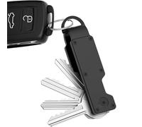 BUKYCAT Llavero de Coche Ligero, Organizador de Llaves de Metal, Porta llaves Metálico Compacto, Estuche de Almacenamiento Compacto para 2-6 Llaves (Negro)