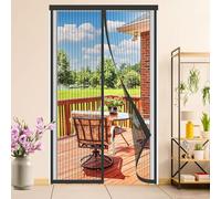 BukyTom Mosquitera Puerta Magnetica 120x240 - Negro Mosquiteras Porta Imantada para Puertas Exteriores Balcone Patio - Mosquitera Porte Magnética con Imanes - Fly Screens Doors con Cierre Magnetico