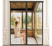 BukyTom Mosquitera Puerta Magnetica 80x200 - Negro Mosquiteras Porta Imantada para Puertas Exteriores Balcone Patio - Mosquitera Porte Magnética con Imanes - Fly Screens Doors con Cierre Magnetico