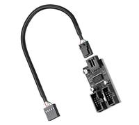 BULAIDAI Conector USB macho de 9 pines de 1 a 2/4 hembra, cable divisor USB 2.0, conectores para placas base, multiplicadores, placas base, adaptador USB