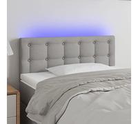 BULANED Cabecero con LED, Cabeceros Moderno, Cabeceros Cama, Cabezales Cama, Muebles Habitacion, Cama Cabeza, Mueble Cabecero, de Tela Gris Claro 90x5x78/88 cm