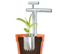 Bulb Planter Tool, Stainless Steel Planting Aid, Ergonomic Grip Easy Use, 16 cm, Heavy Duty Garden Transplanter, Perfect for Bulbs, Ground Cover, Vegetables, and Spring Gardening