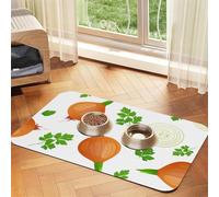 Bulbo de Cebolla roja,Tapete para Comida de Mascotas, manteles Individuales de Cuero sintético para Gatos y Perros,40x60cm