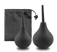 Bulbo de Silicona para Enema y Ducha Anal y Vaginal de 160ml +224ml Reutilizable para Hombres y Mujeres Limpieza Diaria e Higiene Personal (Negro)
