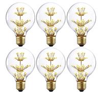 Bulbright 6 Unidades 3W G80 LED Bombilla, Retro Bombilla, Estilo de Edison，220-240V, E27, Luz Blanca Cálida 2200K, 3W LED Bombilla Sustituye a 20W bombilla incandescent (3)