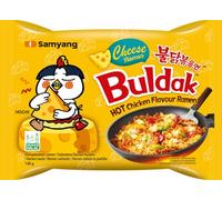 BULDAK - Ramen Sabor Pollo Picante y Queso - Fideos de Trigo con Salsa y Especias - Con Azúcar y Edulcorante - 1 Ración