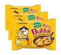 BULDAK - Ramen Sabor Pollo Picante y Queso - Fideos de Trigo con Salsa y Especias - Con Azúcar y Edulcorante - 1 Ración (Paquete de 3)