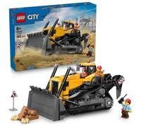 LEGO City Buldócer Amarillo - Vehículo de Obra de Juguete para Construir - 3 Minifiguras, Walkie-Talkie, Herramientas y Señales de Tráfico - Regalo de Cumpleaños para Niños de 8+ Años 60466