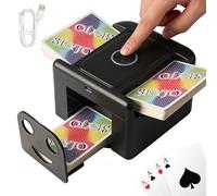Buldoospok Barajador automático de cartas M5, barajador de tarjetas electrónico recargable USB-C de 2000 mAh, barajador de cartas silencioso para UNO Poker Blackjack Canasta Skip-Bo Phase 10 (negro)
