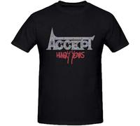 bulei Accept Hungry Years Design Unisex 100% Cotton Short-Sleeve T-Shirts Black S