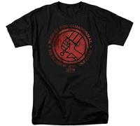 bulei Hellboy 2 The Golden Army BPRD Logo Licensed Movie Unisex 100% Cotton Short-Sleeve T-Shirts Black XXXL