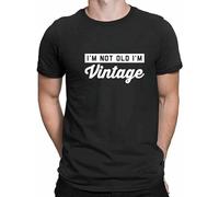 bulei I Am Not Old I Am Vintage Unisex 100% Cotton Short-Sleeve T-Shirts Black XL