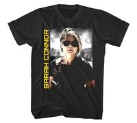 bulei Terminator Dark Fate Sarah Conner Movie Poster Cyborg Savior Top Unisex 100% Cotton Short-Sleeve T-Shirts Black XL